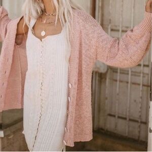 Spell & The Gypsy Pearl on Pearl Pink Cardigan Sweater